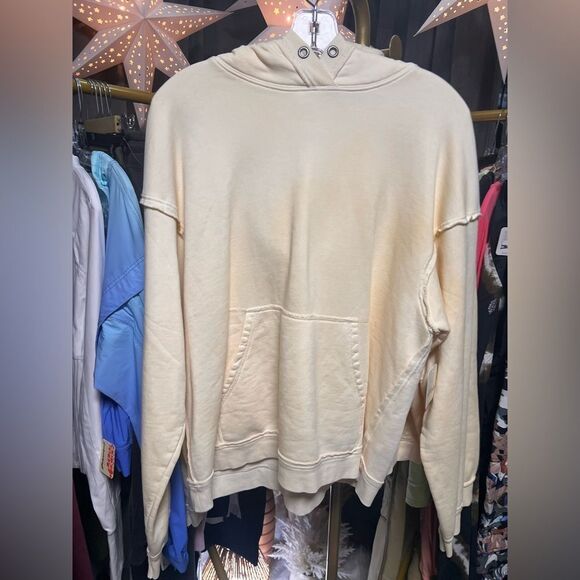 Free People We the Free Your Favorite Washed Hoodie Ivory Onyx Combo - Picture 7 of 9